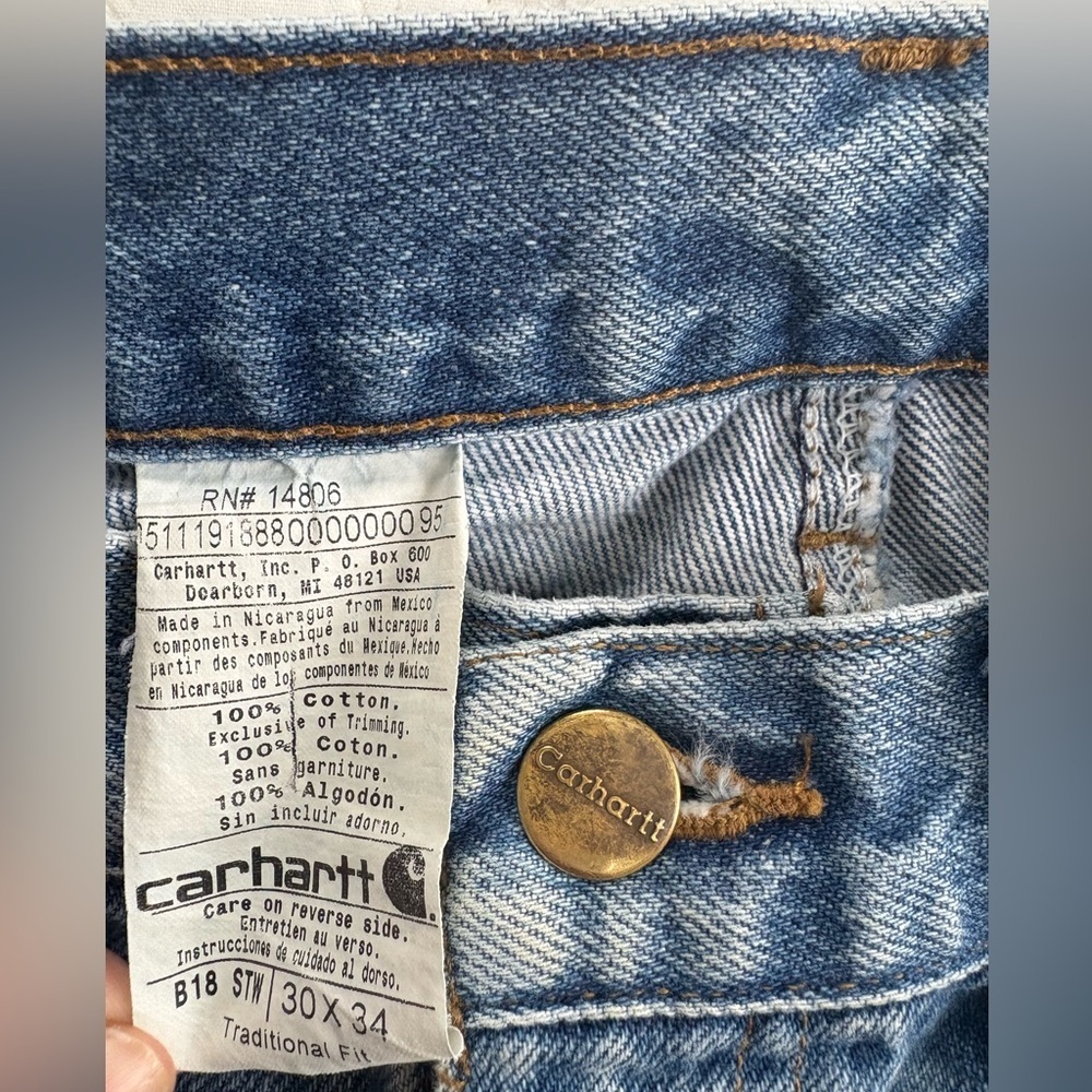 Carhartt Custom embroidered Vintage  Denim waist 30 inseam 34 - Picture 13 of 13